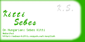 kitti sebes business card